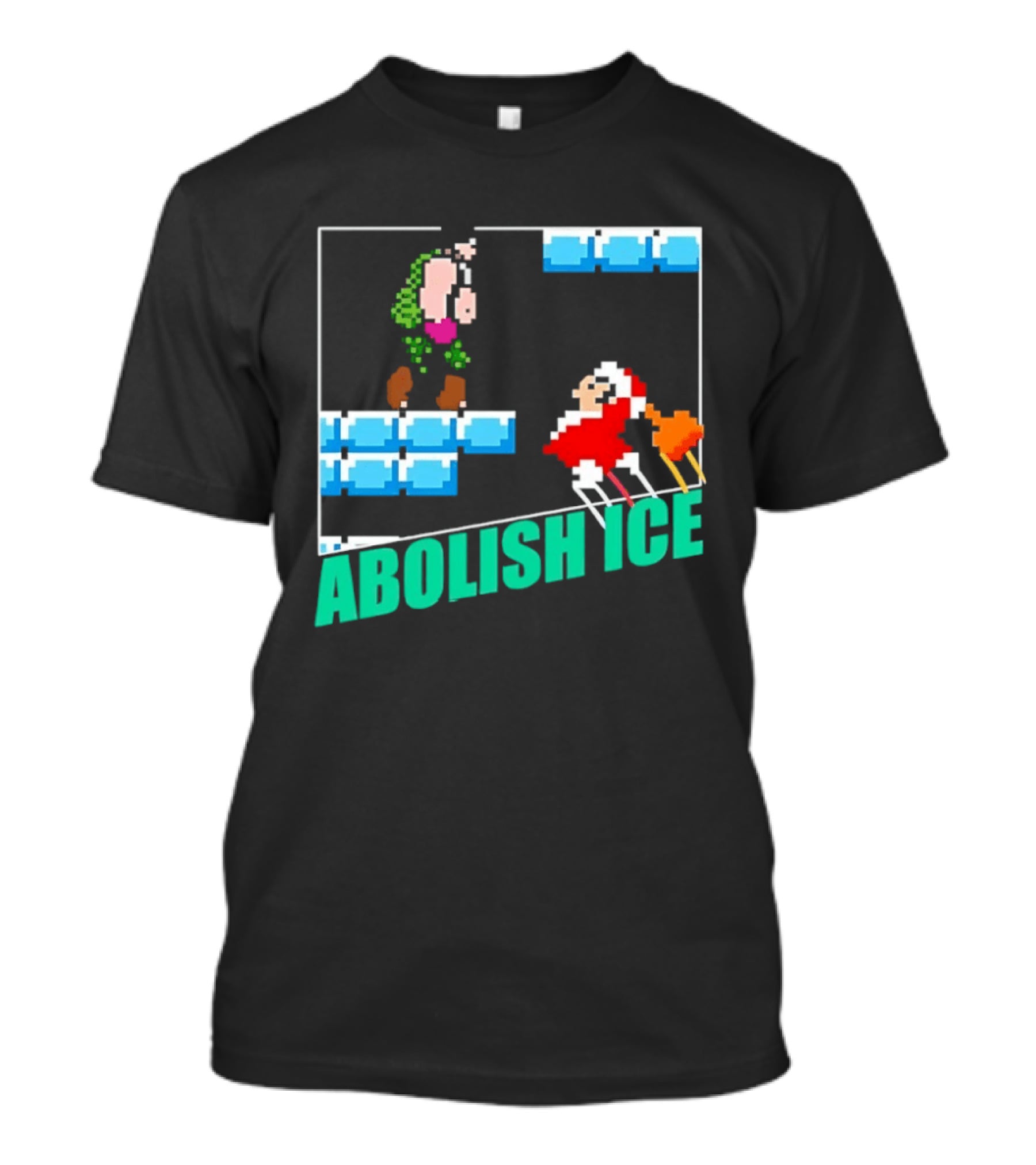 Abolish ICE Super Mario Style Pixel Art USA Retro Gaming T-Shirt