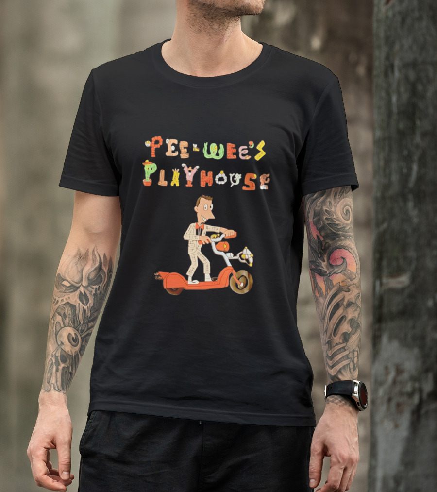 Pee Wee's Playhouse Animated Character With Scooter T-Shirt