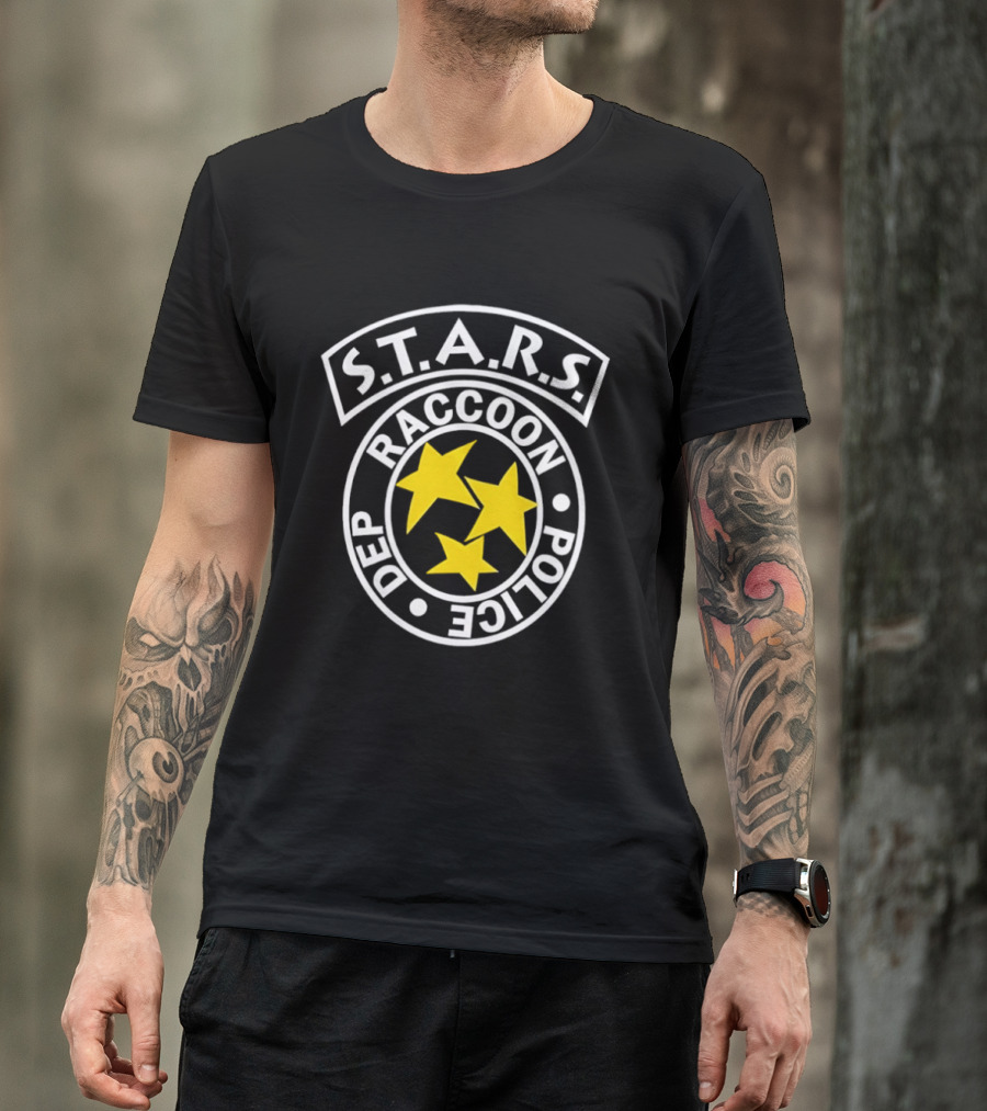 S.T.A.R.S. Raccoon Police Department Badge Style With Stars T-Shirt