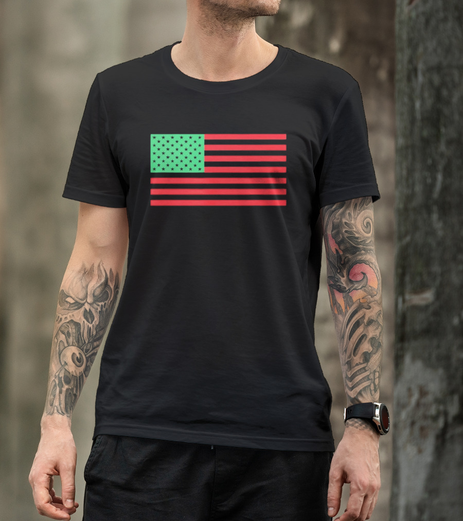 African American Red Green Black Flag T-Shirt
