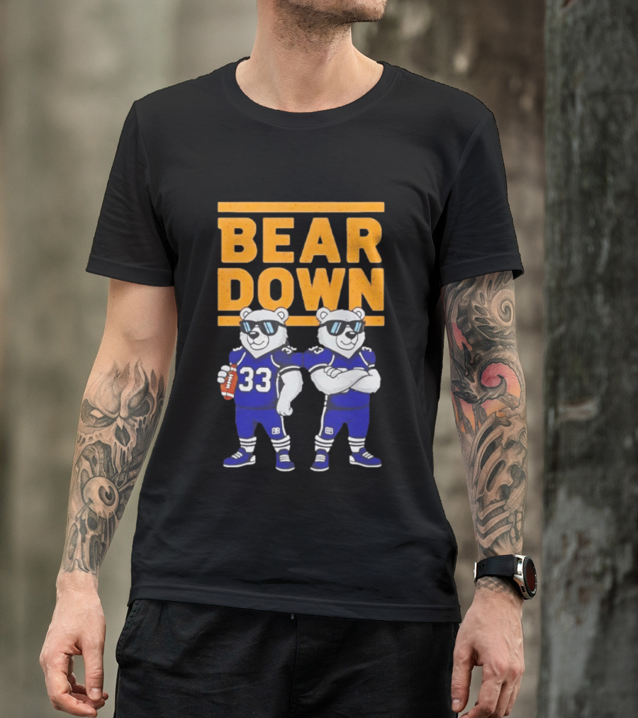Bear Down Chicago Bears Football Cool Polar Bears Wearing Sunglasses T-Shirt