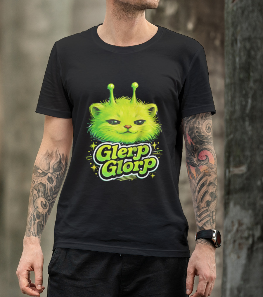 Glerp Glorp Alien Cat Fantasy Creature T-Shirt