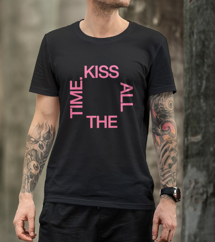 Kiss All The Time Text Circle T-Shirt