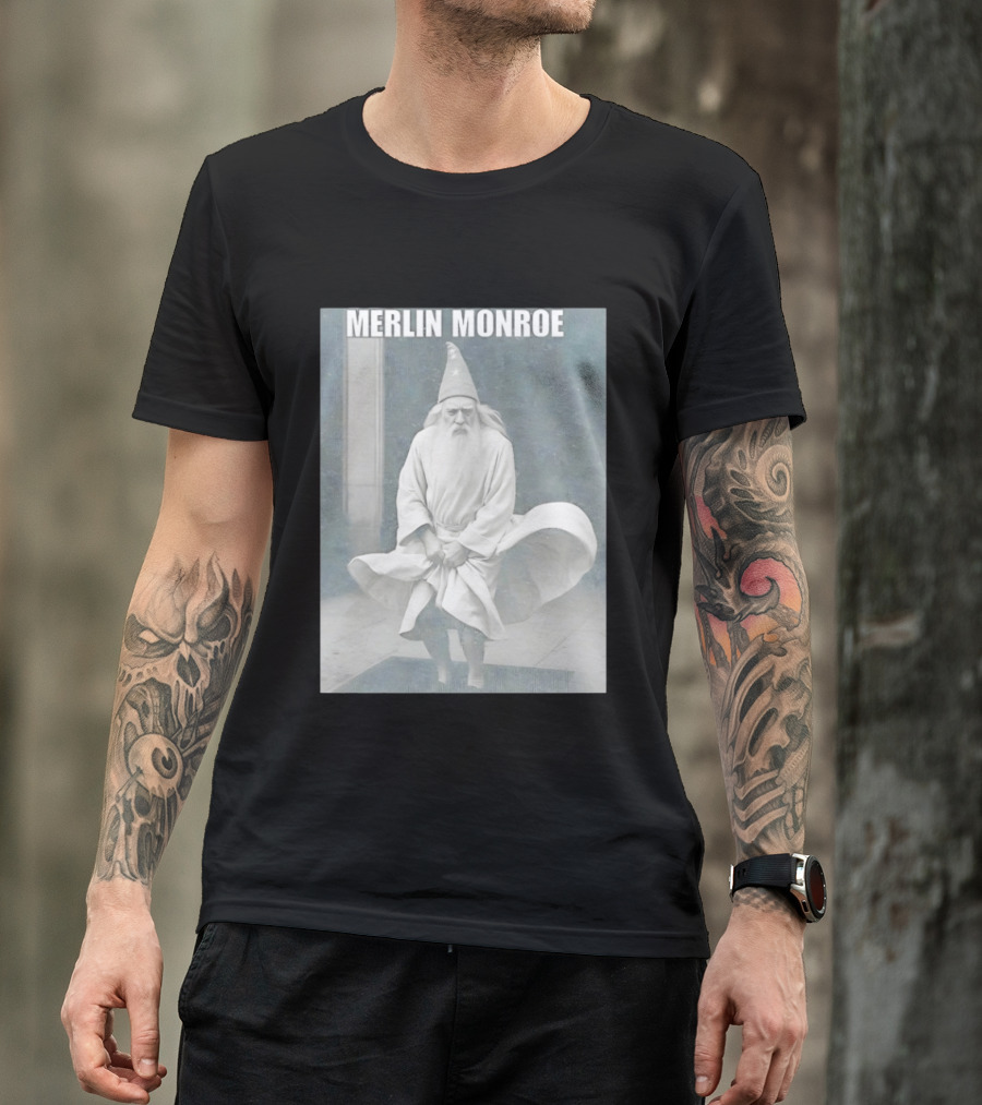 Merlin Monroe Gandalf Parody Seven Year Itch Wizard Wizardry T-Shirt