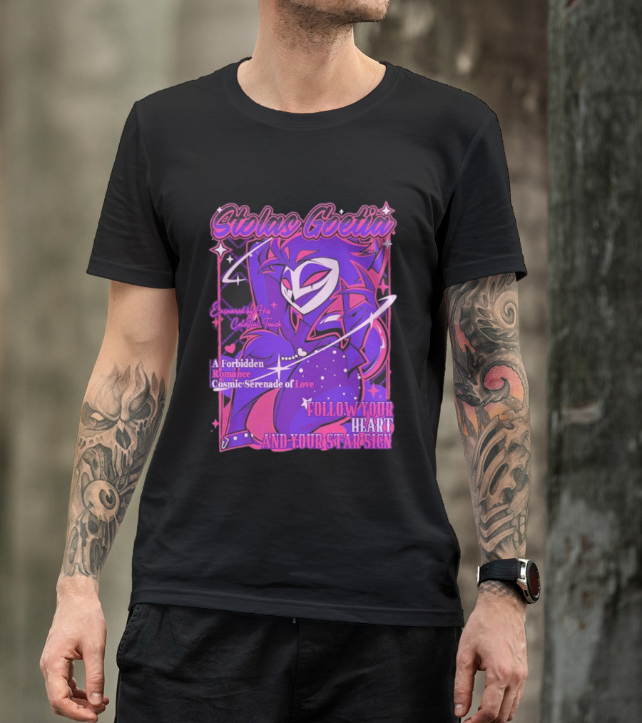 Stolas Goetia Cosmic Serenade A Forbidden Romance Follow Your Heart Star Sign T-Shirt