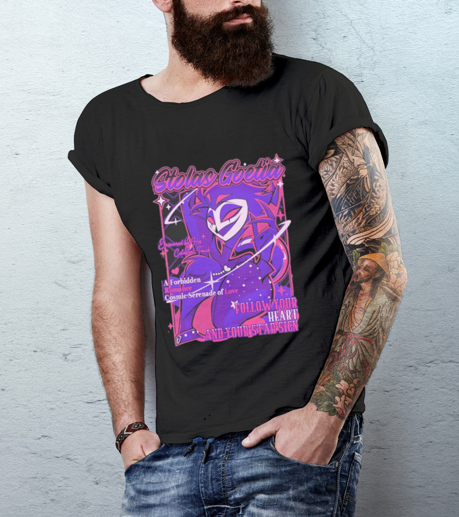 Stolas Goetia Cosmic Serenade A Forbidden Romance Follow Your Heart Star Sign T-Shirt