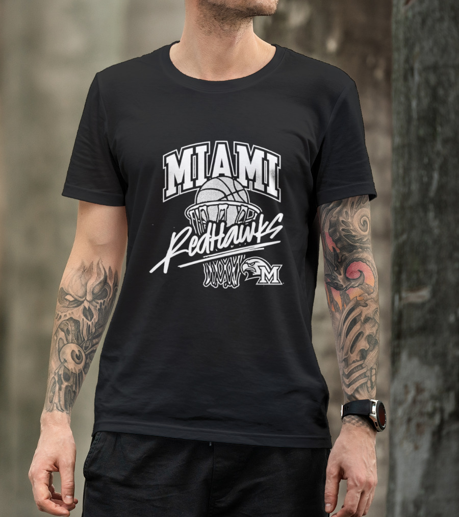Miami RedHawks Basketball Hoop And Ball T-Shirt