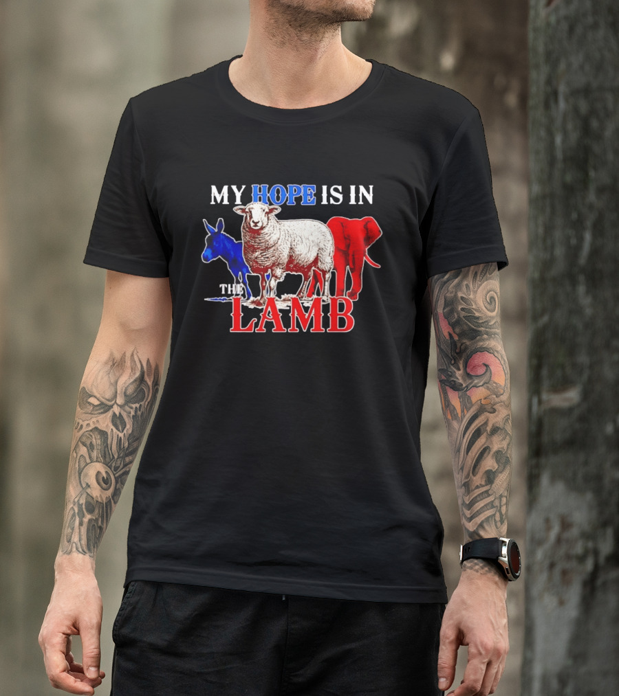 My Hope Is In The Lamb Red White Blue Animal T-Shirt