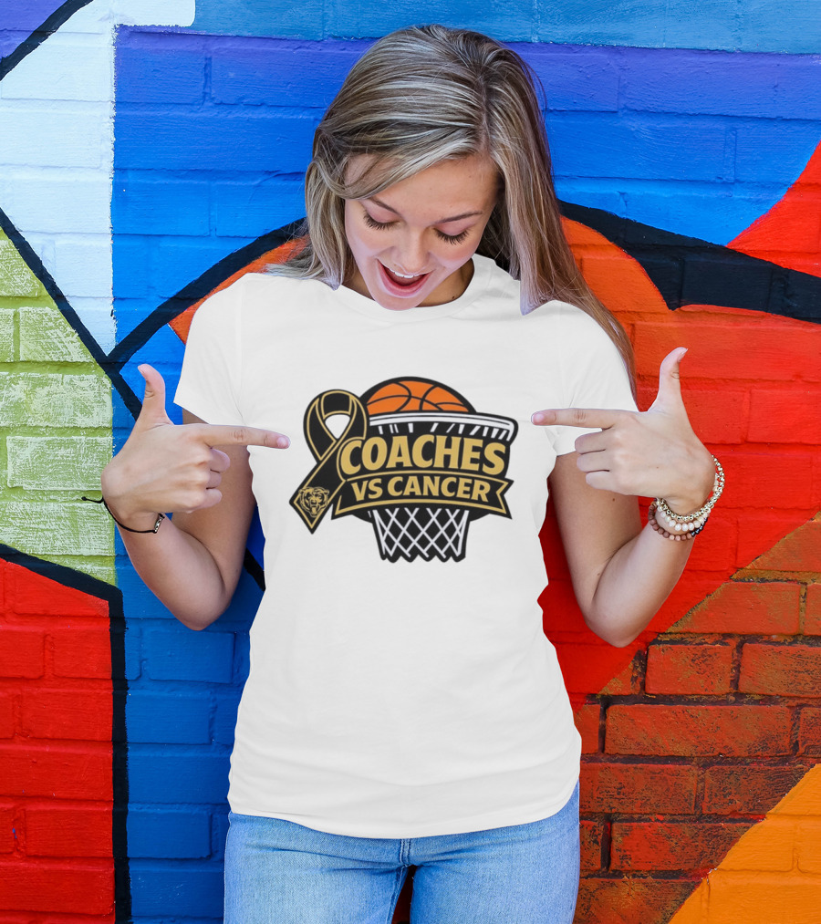 Coaches Vs Cancer Chicago Bears Basketball Ribbon Collaboration T-Shirt