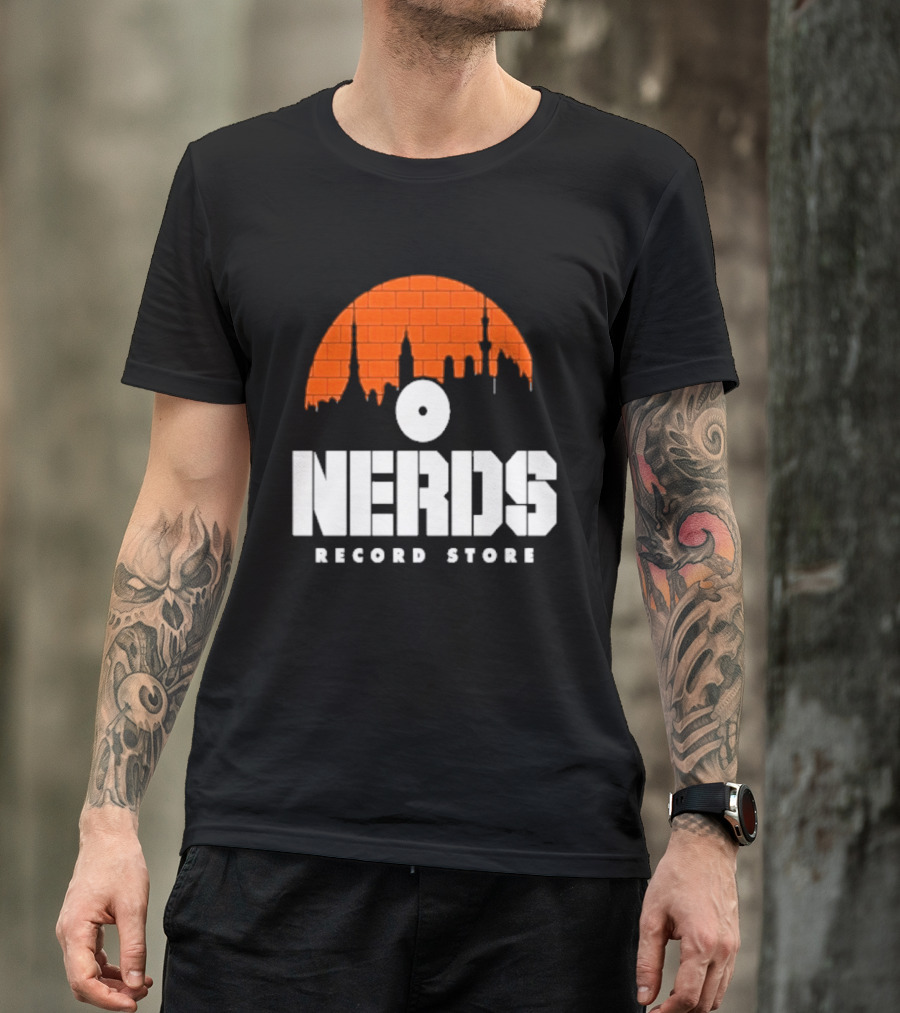 Nerds Record Store Brick Vinyl Drip T-Shirt