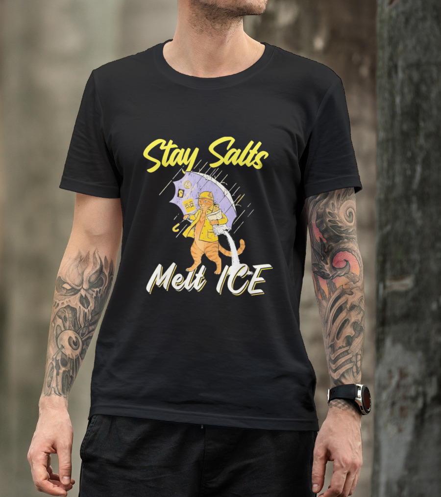Stay Salty Cat Peace Anti ICE Movement T-Shirt