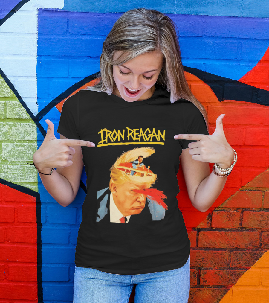 Iron Reagan Trump Cartoon Laser Beam Eye T-Shirt