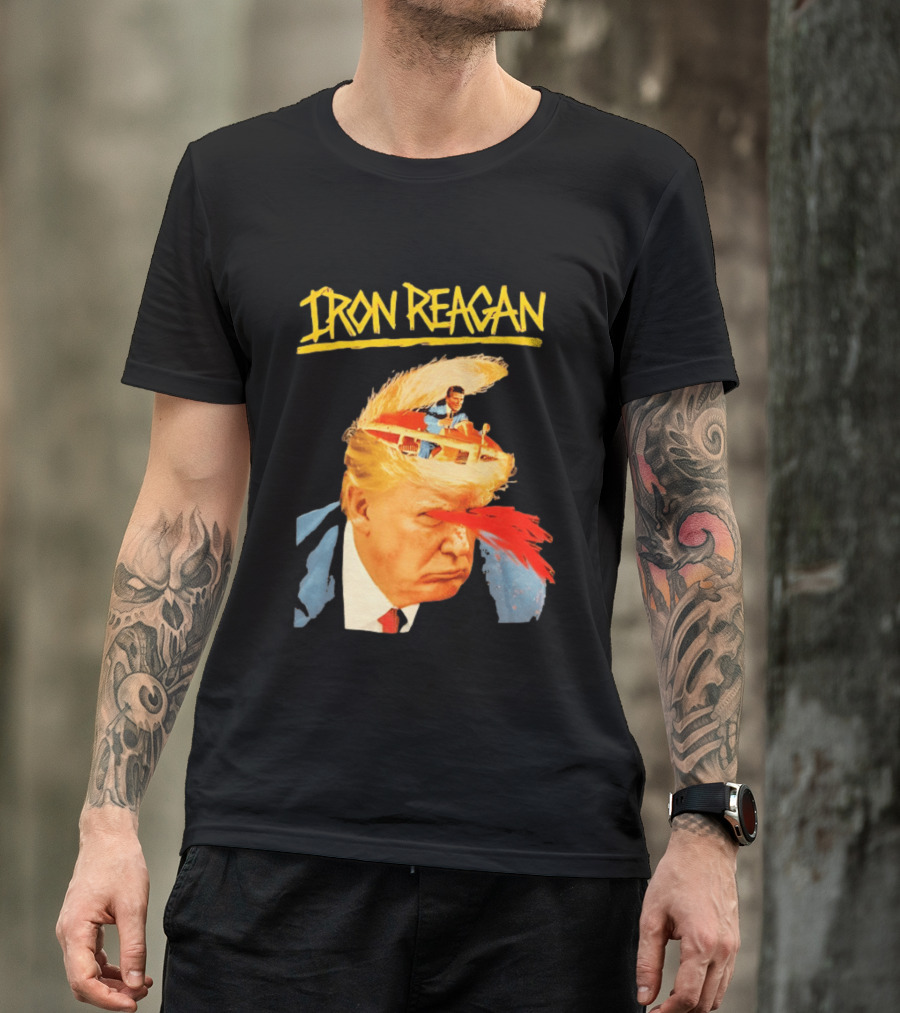 Iron Reagan Trump Cartoon Laser Beam Eye T-Shirt