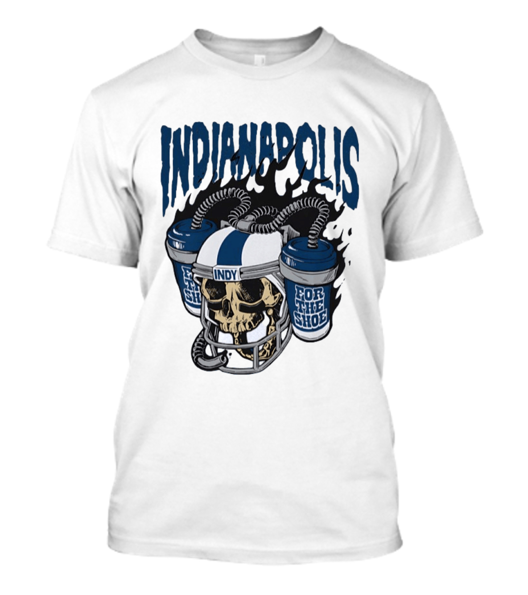 Indianapolis Colts Skull Helmet Indy For The Shoe T-Shirt