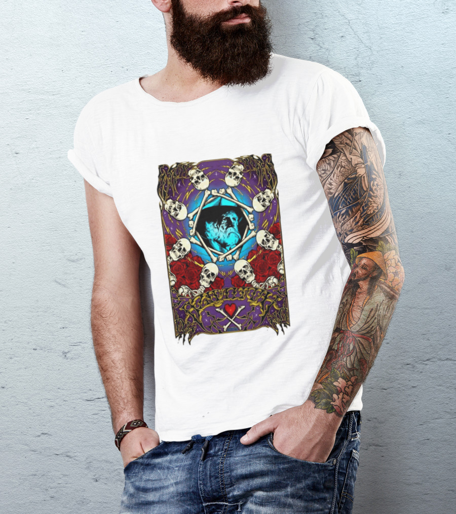 Skull And Roses Psychedelic Tribute Boby Weir In Loving Memory T-Shirt