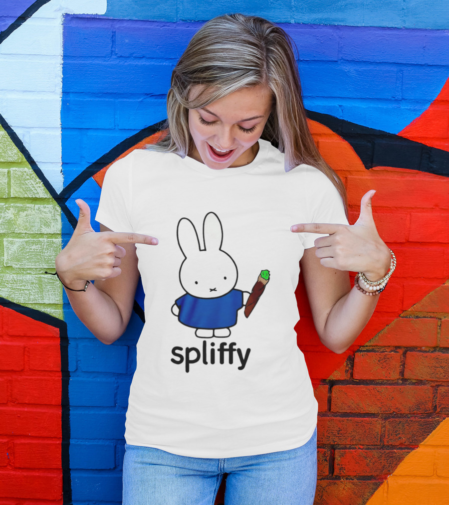 Bunny Spliffy Character Holding Joint T-Shirt