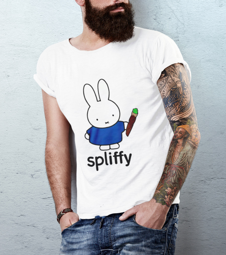 Bunny Spliffy Character Holding Joint T-Shirt