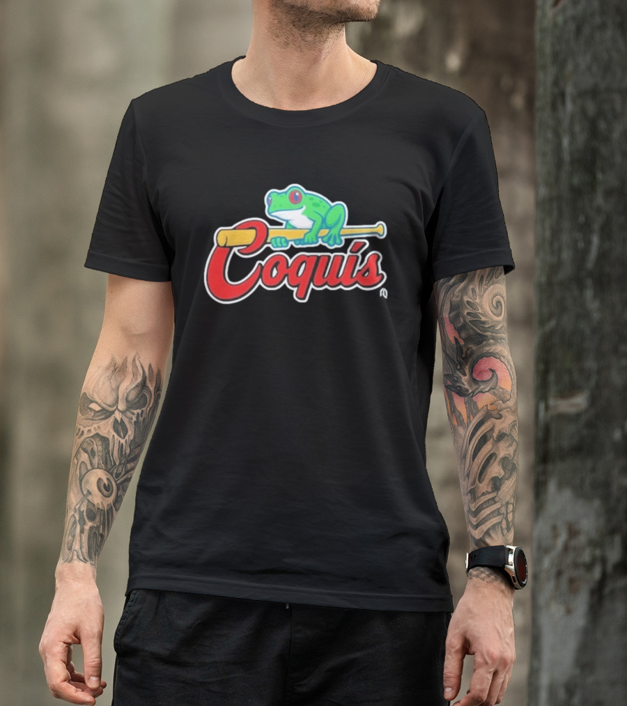 Coquís Green Tree Frog Baseball Bat T-Shirt