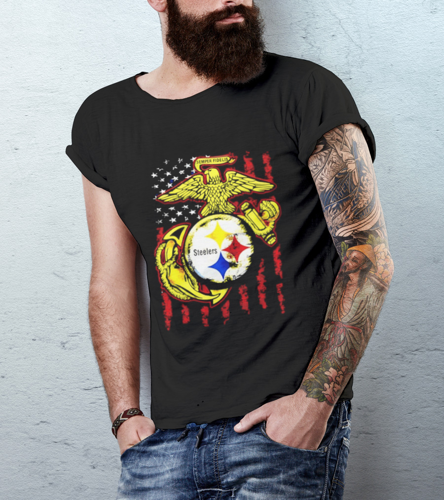 Pittsburgh Steelers United States Marine Corps Symbolic T-Shirt