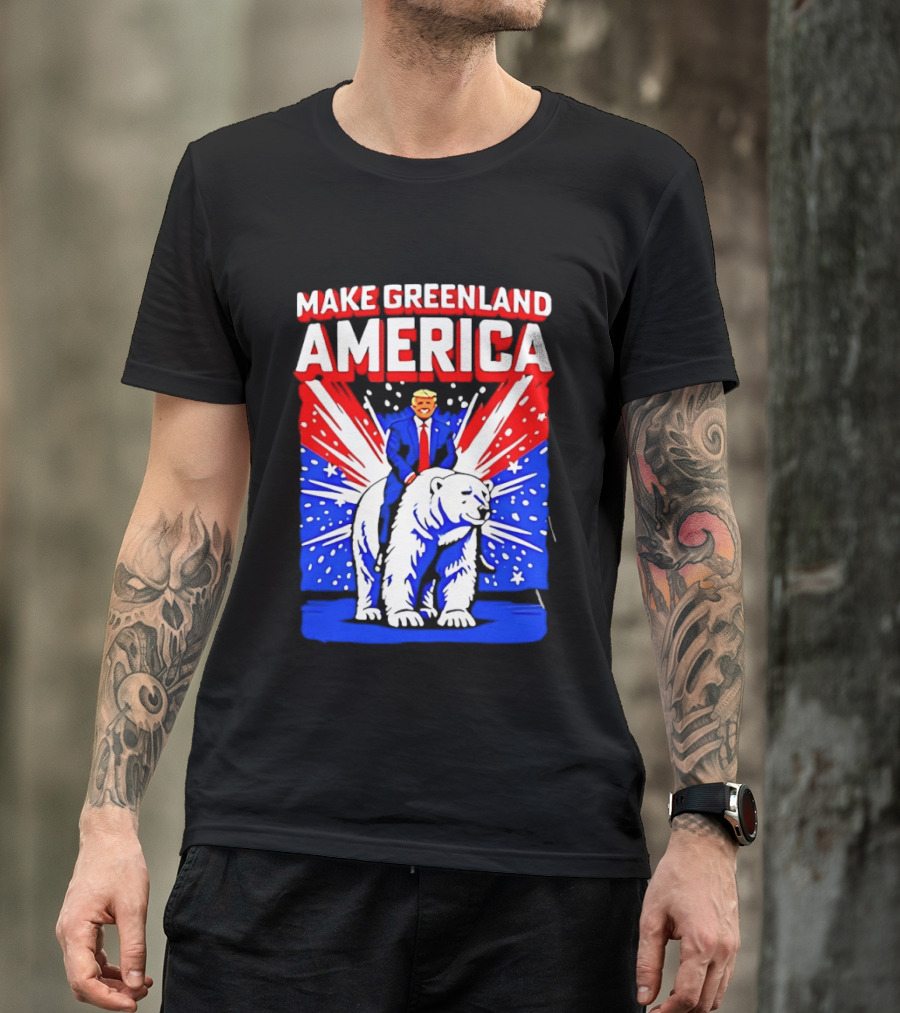 Make Greenland America Trump Riding Polar Bear T-Shirt