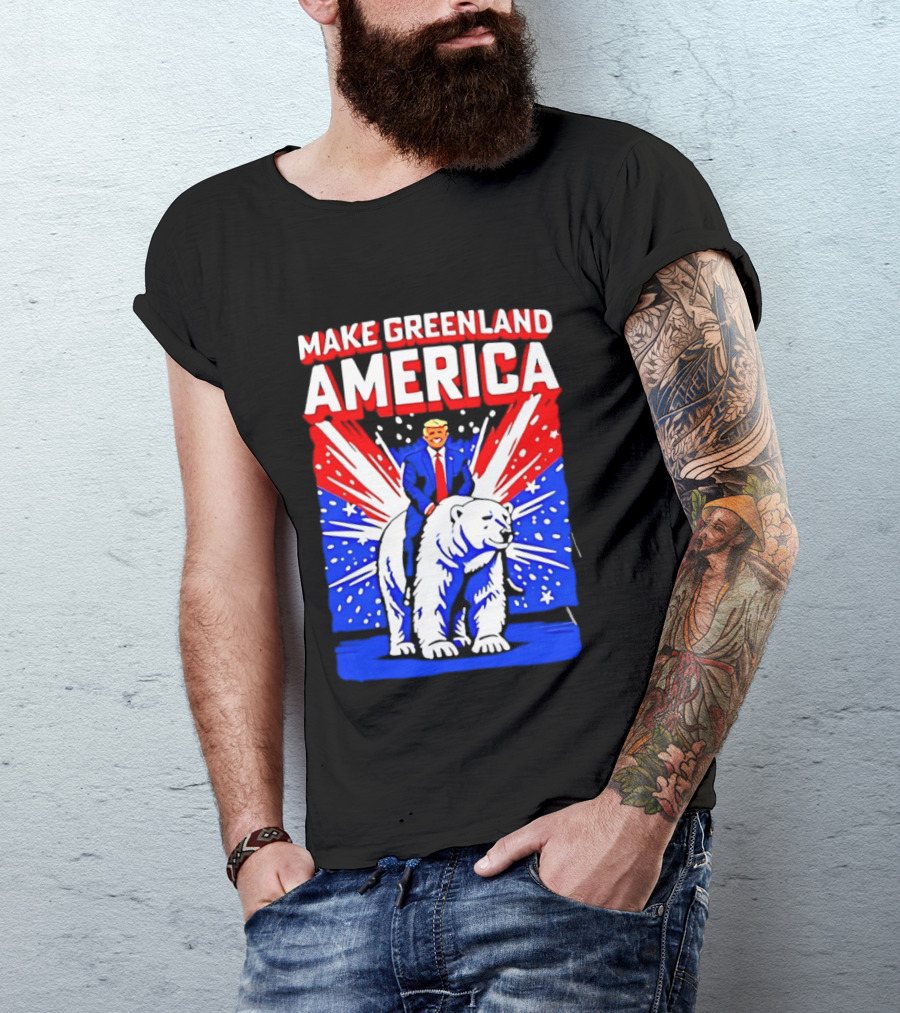 Make Greenland America Trump Riding Polar Bear T-Shirt