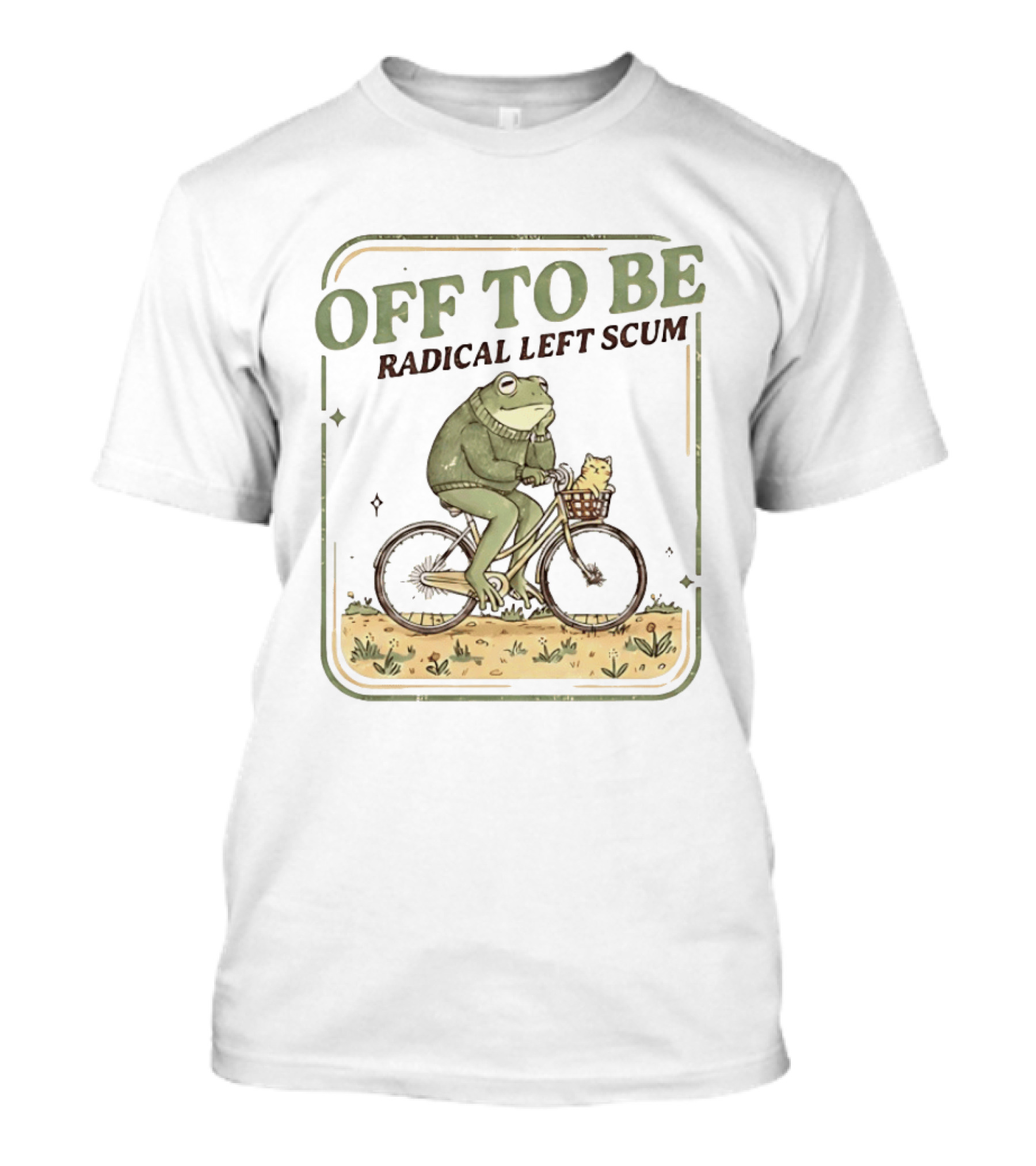 Off To Be Radical Left Scum Frog Bicycle Adventure T-Shirt
