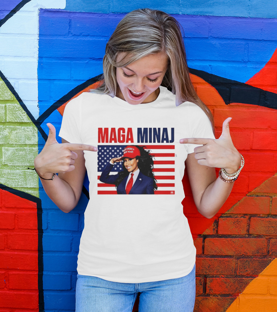 MAGA Minaj Make America Great Again America Flag T-Shirt