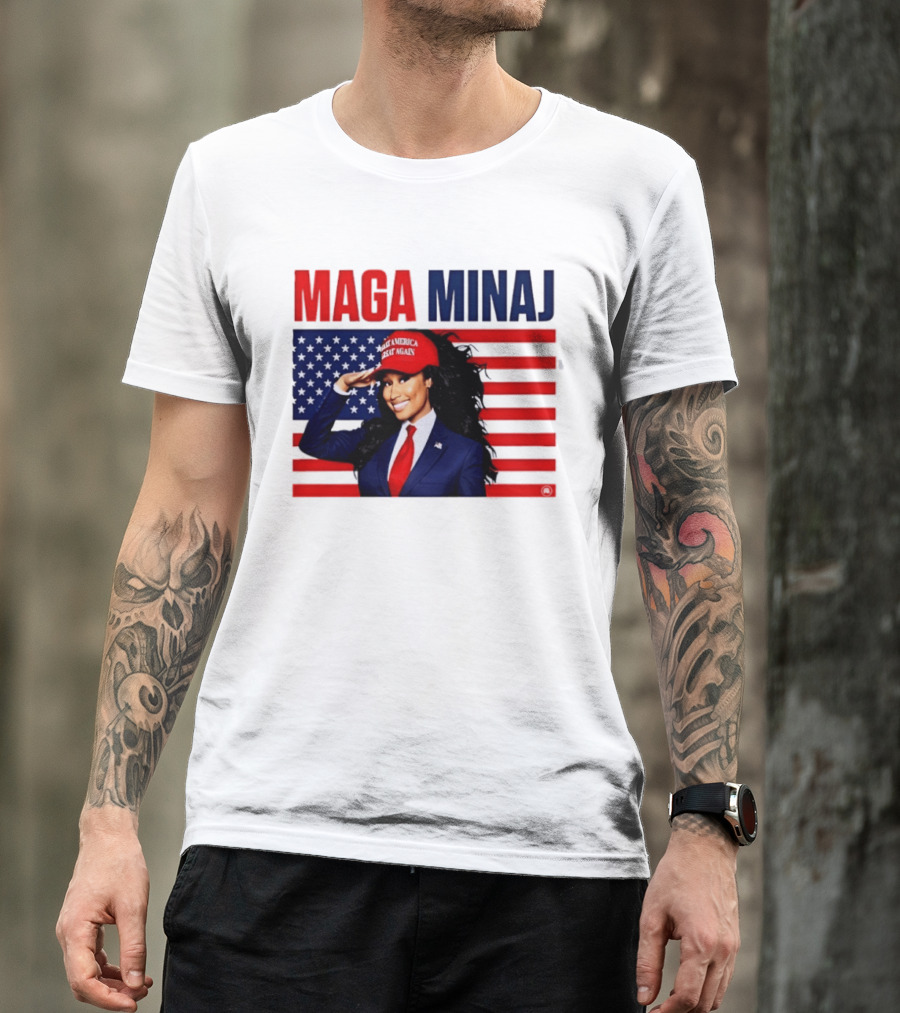 MAGA Minaj Make America Great Again America Flag T-Shirt