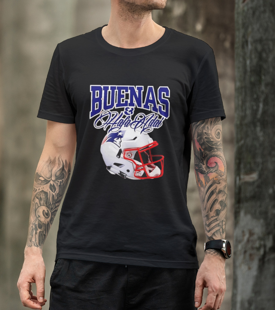 Buenas Hafa Adai New England Patriots Football Helmet T-Shirt
