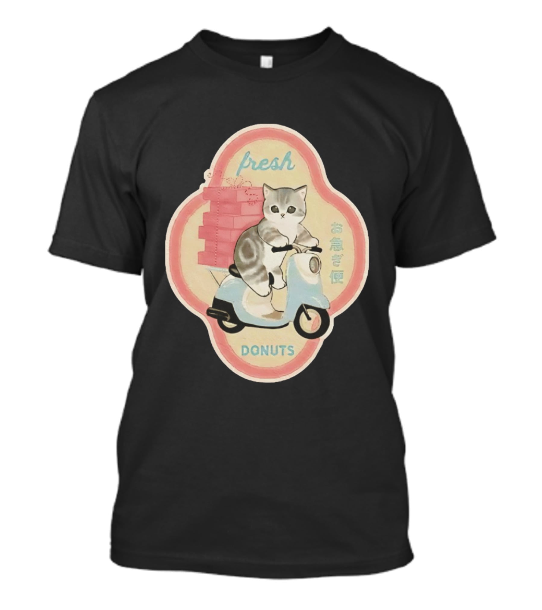 Fresh Cat Mofusand Donuts Delivery Scooter Japan T-Shirt