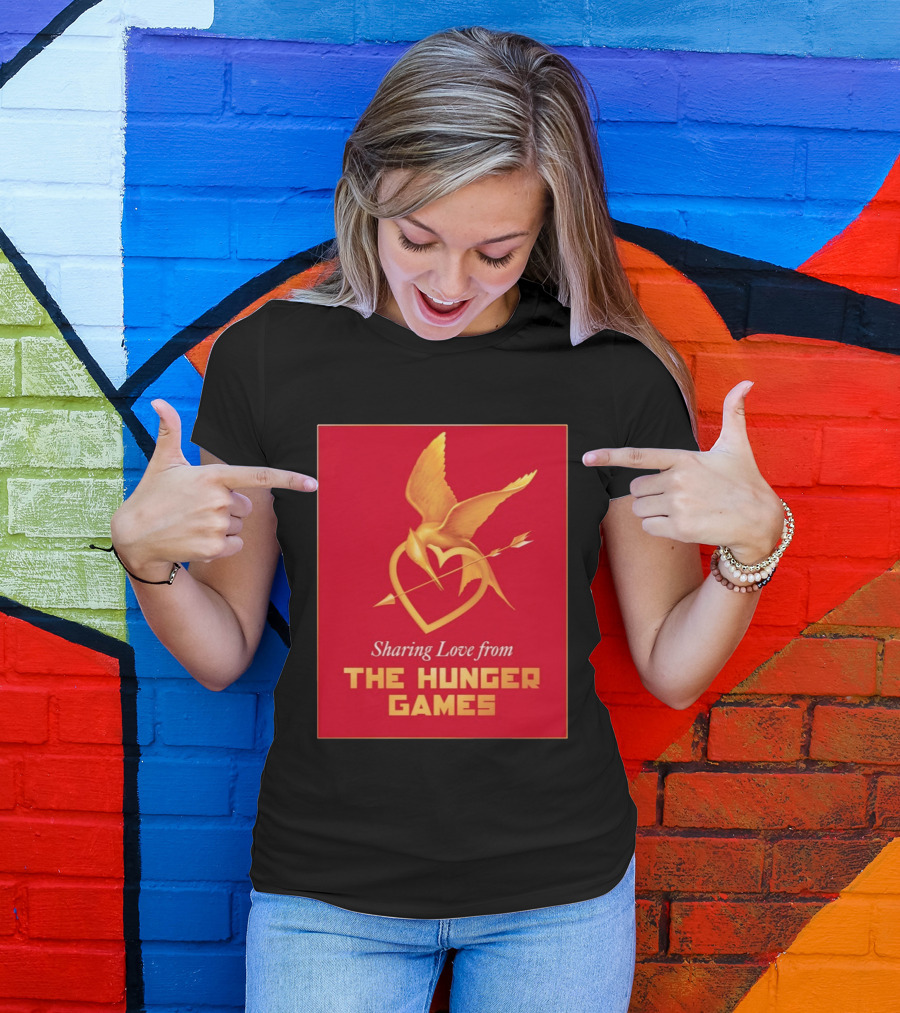Sharing Love From The Hunger Games Mockingjay Heart T-Shirt