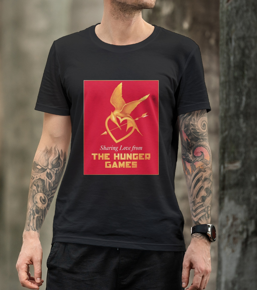 Sharing Love From The Hunger Games Mockingjay Heart T-Shirt
