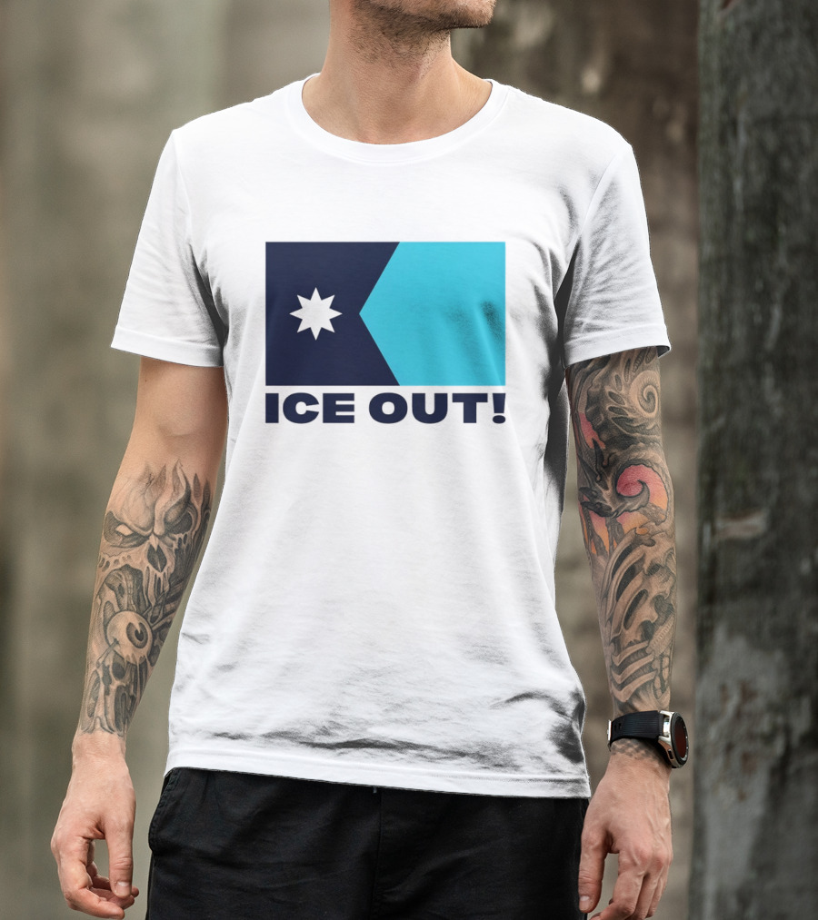 Ice Out Minnesota Star Flag T-Shirt
