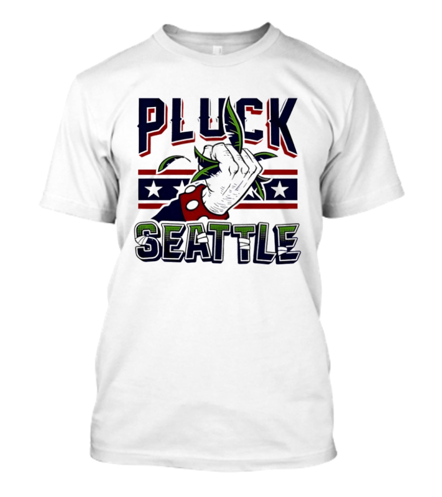 Pluck Seattle Seahawks Fist Stars And Stripes T-Shirt