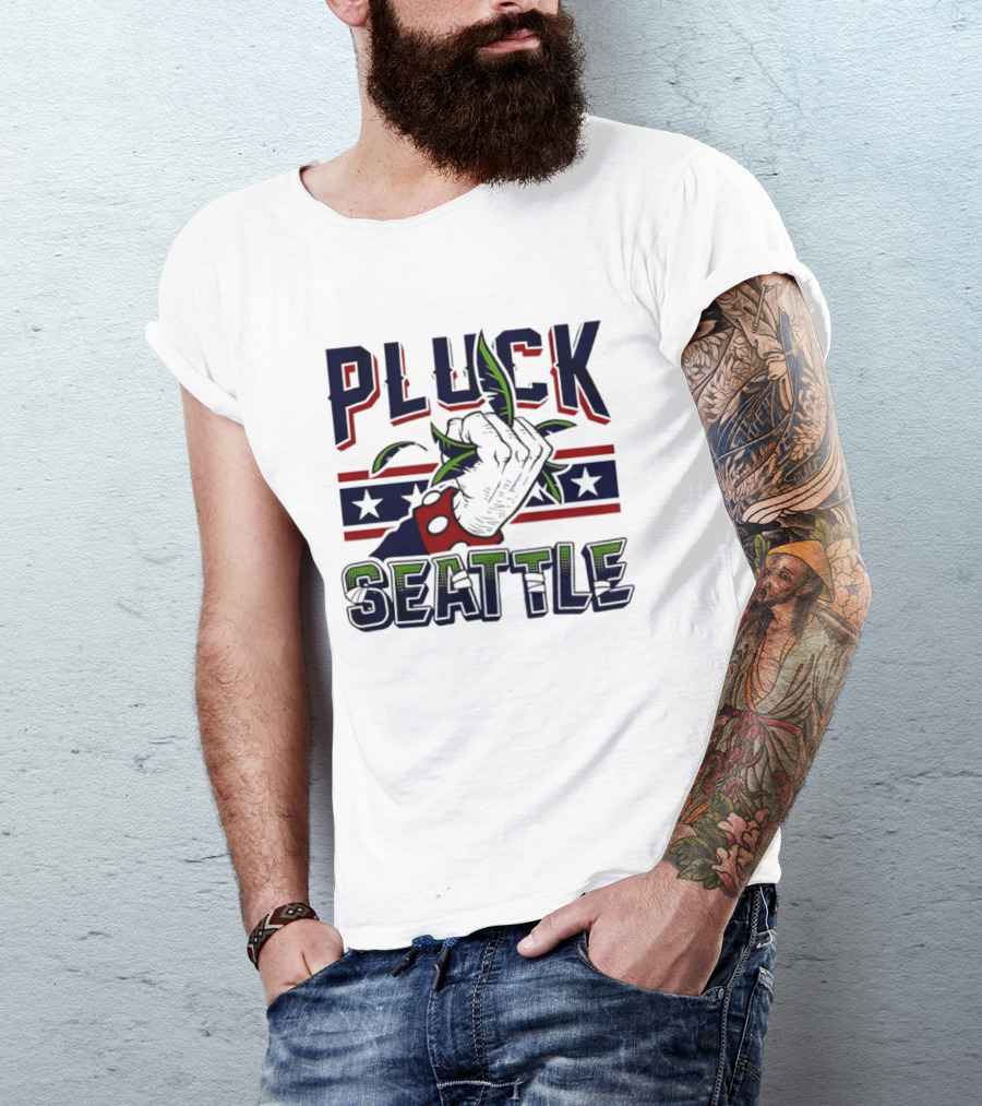 Pluck Seattle Seahawks Fist Stars And Stripes T-Shirt