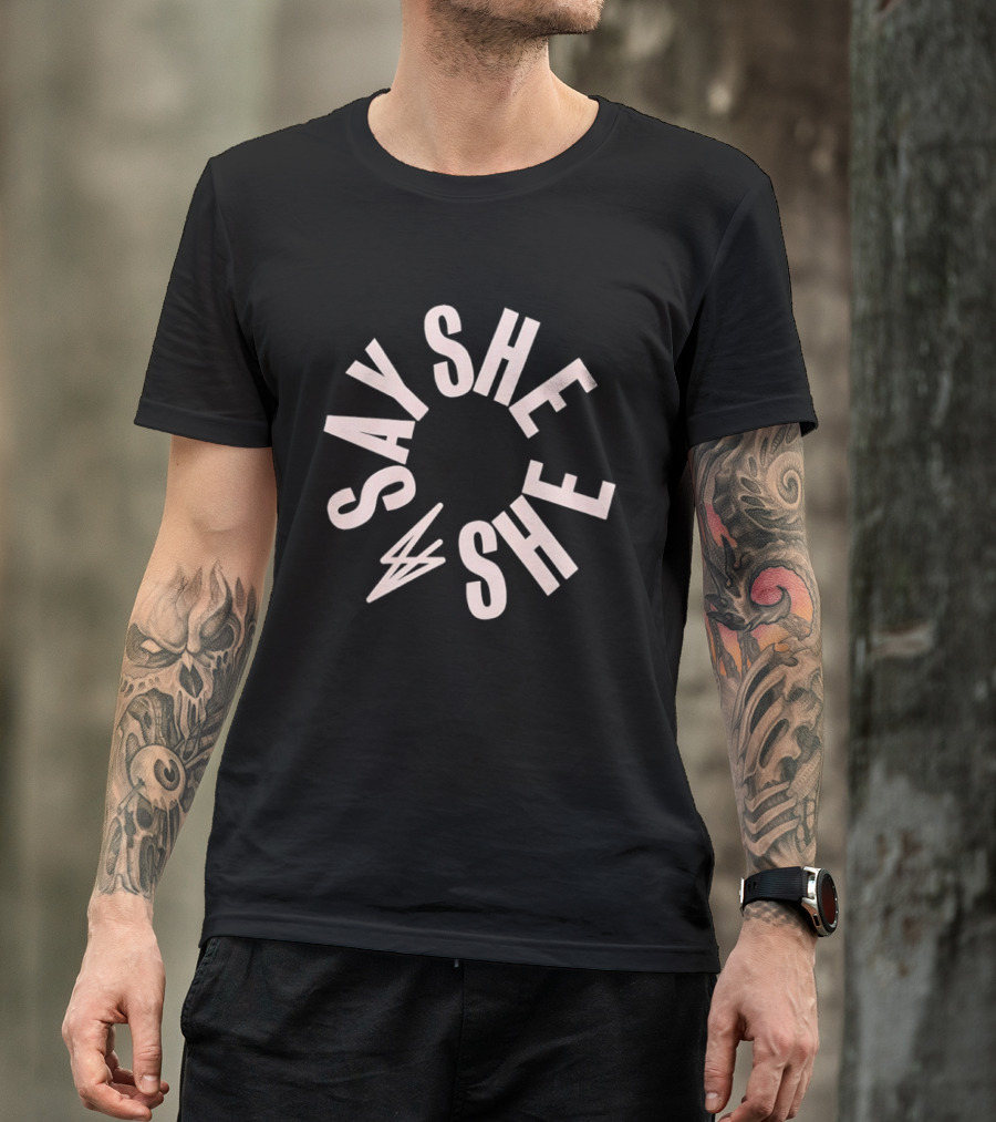 Say She She Band Circular Lettering T-Shirt
