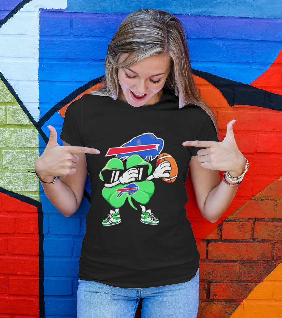 Buffalo Bills St Patrick's Day Shamrock Football T-Shirt