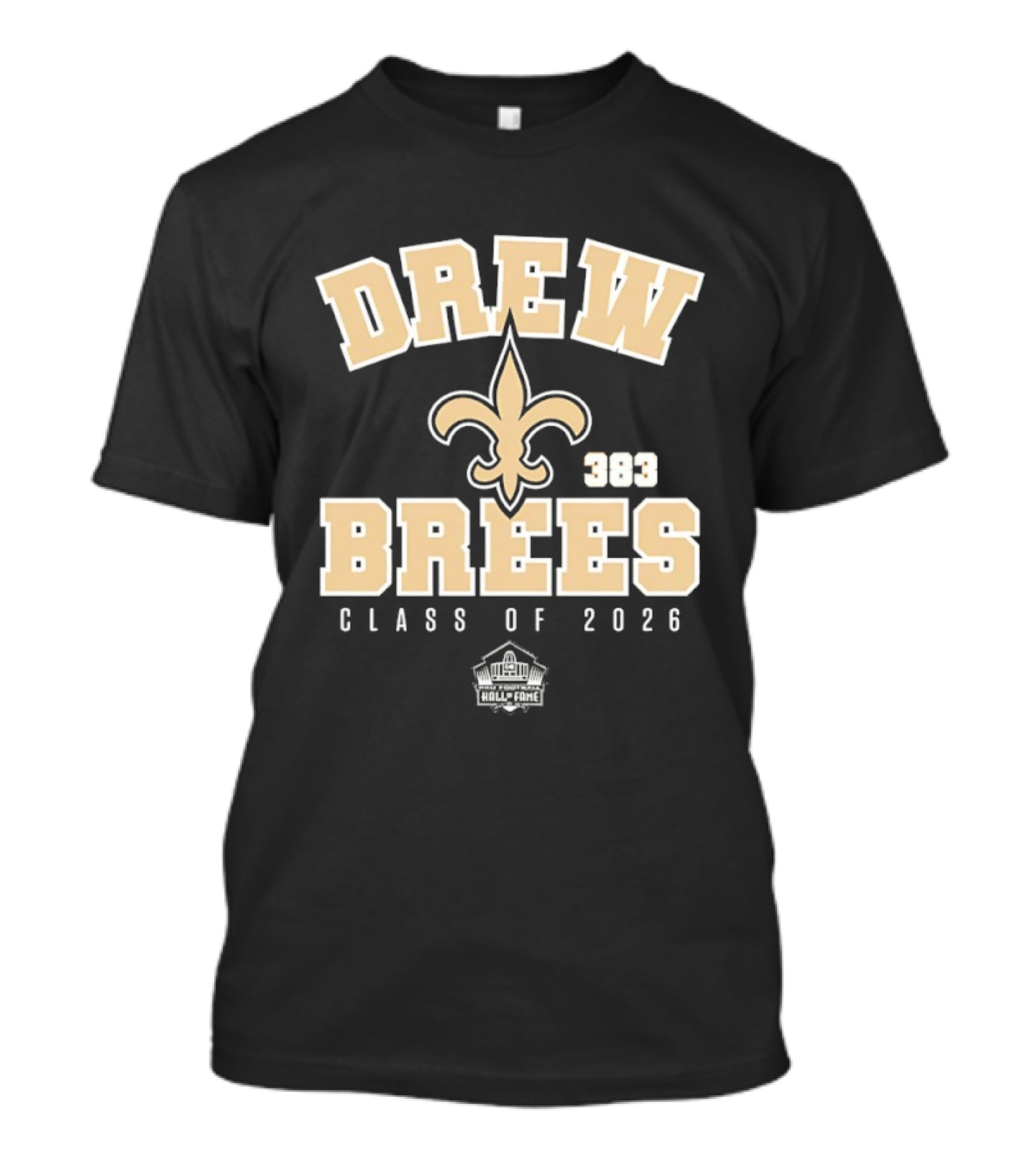 Drew Brees New Orleans Saints 2026 Pro Football Hall Of Fame Fleur De Lis T-Shirt