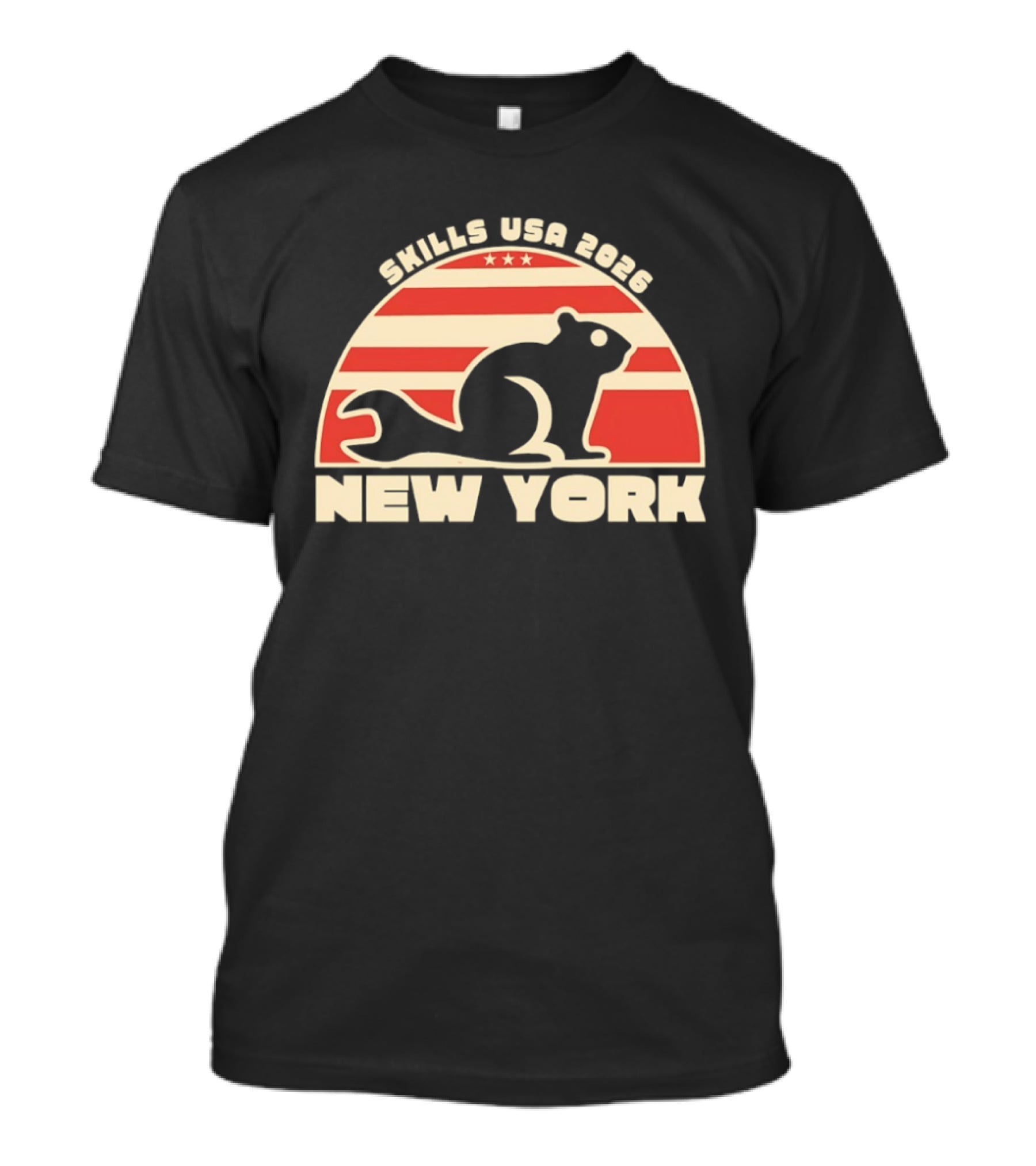 Skills USA 2026 New York Patriotic Beaver Flag T-Shirt