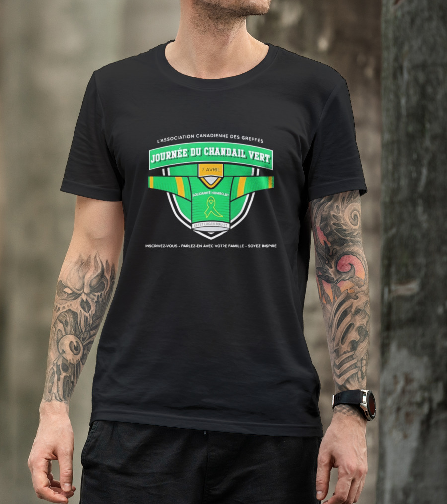 L'association Canadienne Des Greffes Solidarité Humboldt Journée Du Chandail Vert Avril T-Shirt