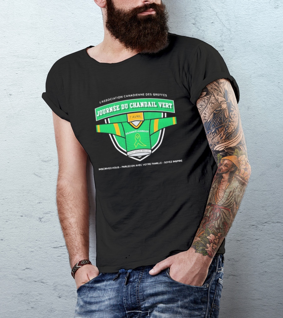 L'association Canadienne Des Greffes Solidarité Humboldt Journée Du Chandail Vert Avril T-Shirt