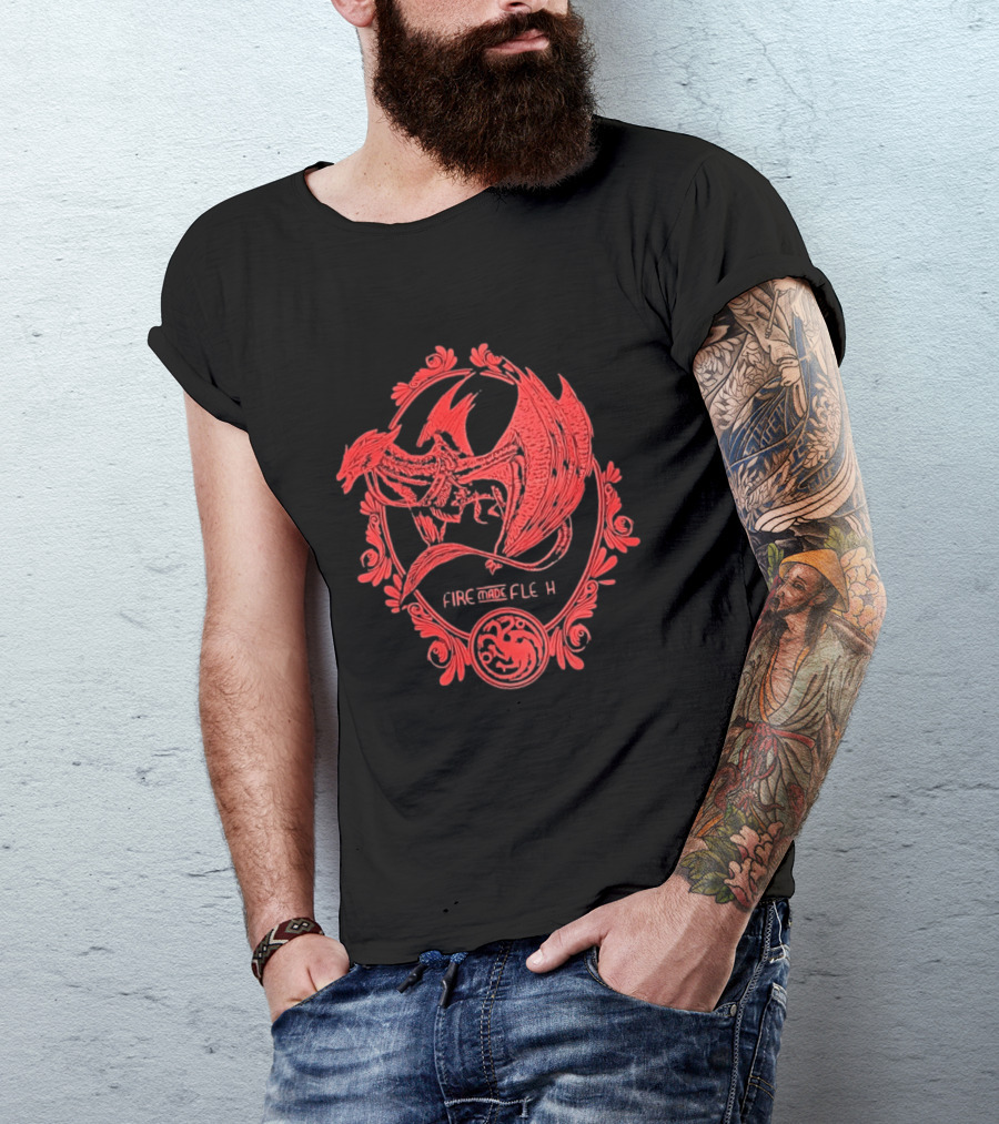 Dragon Targaryen Fire Made Flesh House Sigil T-Shirt
