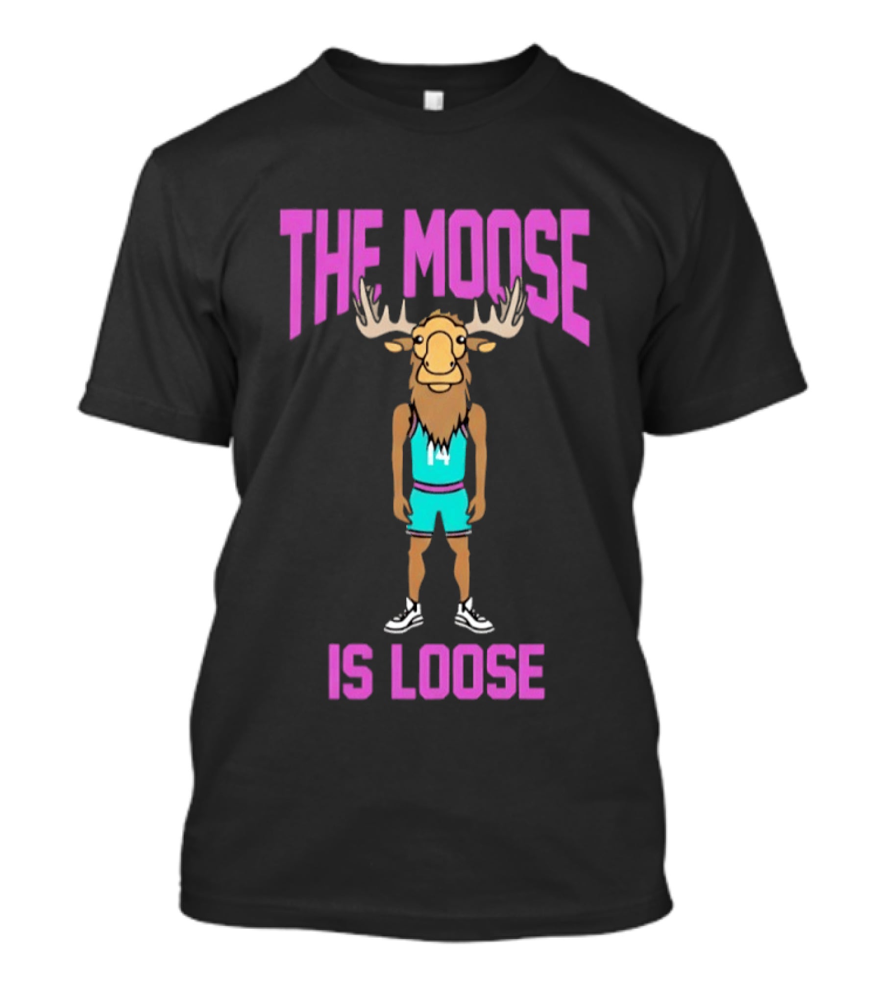 The Moose Is Loose Charlotte Hornets Basketball Player Cartoon T-Shirt