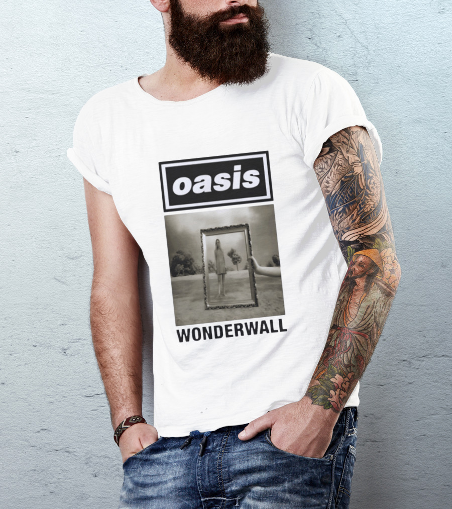 Oasis Wonderwall Surreal Mirror Reflection Image T-Shirt