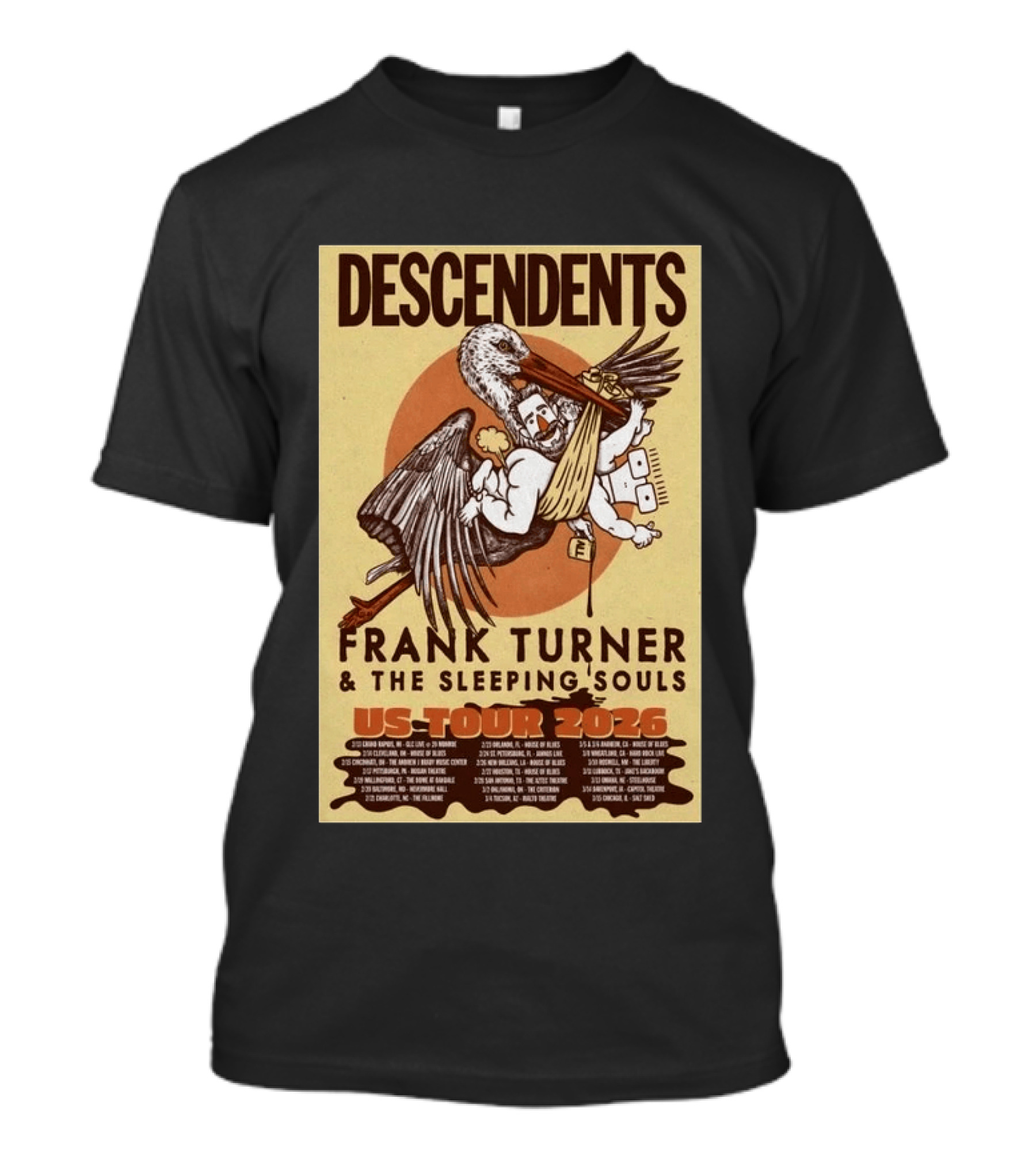 Descendents Frank Turner And The Sleeping Souls US Tour 2026 T-Shirt