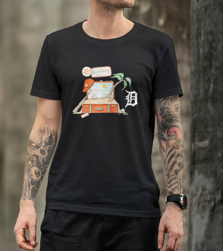 Detroit Tigers Tiny Turnip 2026 Spring Training Palm Tree Baseball Vintage Suitcase T-Shirt