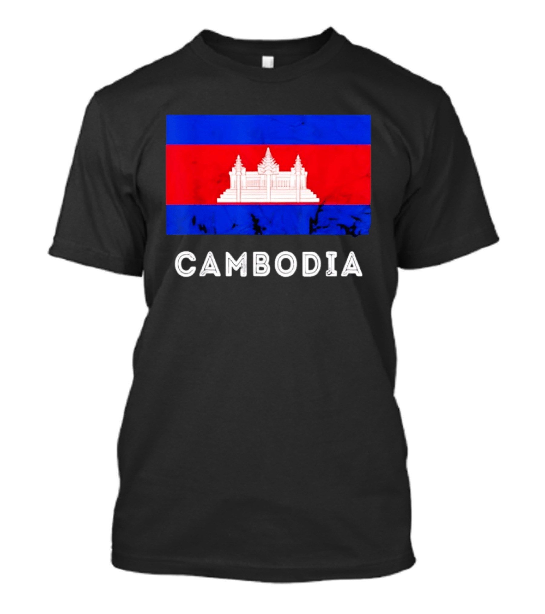 Cambodia Flag With Angkor Wat T-Shirt