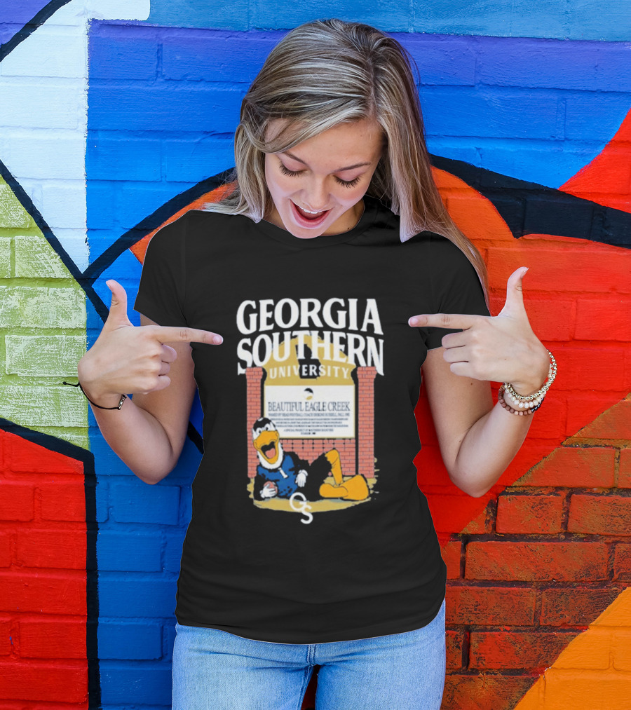 Georgia Southern University Beautiful Eagle Creek Mascot Relaxing Brick Sign T-Shirt