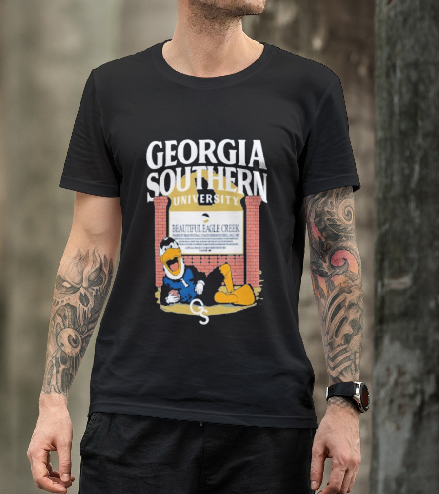 Georgia Southern University Beautiful Eagle Creek Mascot Relaxing Brick Sign T-Shirt