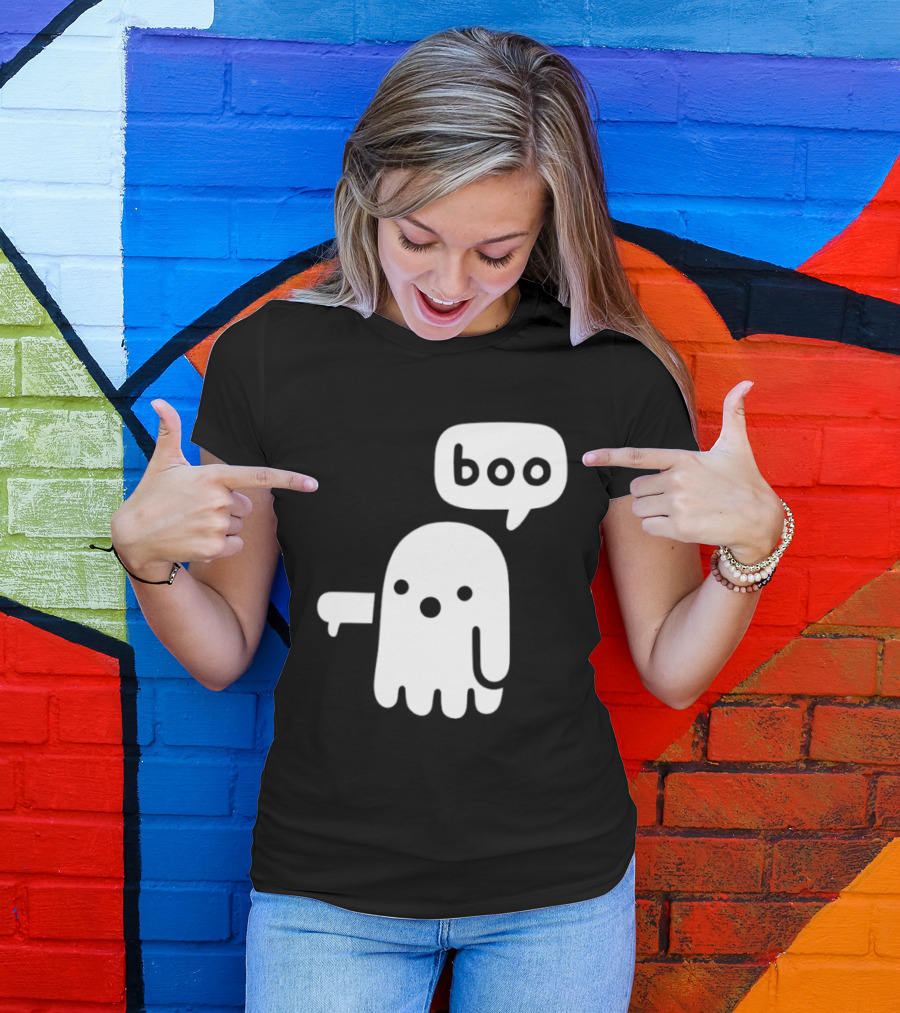Boo Ghost Disapproval Gesture T-Shirt